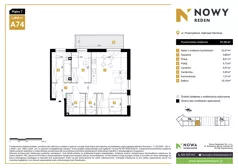 4 pokoje, mieszkanie 67,30 m², piętro 7, oferta nr A74, Nowy Reden II, Dąbrowa Górnicza, Reden, ul. Przemysłowa