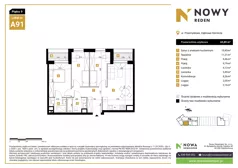 4 pokoje, mieszkanie 65,89 m², piętro 9, oferta nr A91, Nowy Reden II, Dąbrowa Górnicza, Reden, ul. Przemysłowa