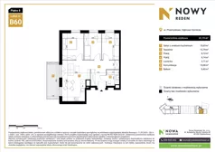 4 pokoje, mieszkanie 61,73 m², piętro 8, oferta nr B60, Nowy Reden II, Dąbrowa Górnicza, Reden, ul. Przemysłowa