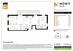 4 pokoje, mieszkanie 81,88 m², piętro 8, oferta nr B61, Nowy Reden II, Dąbrowa Górnicza, Reden, ul. Przemysłowa