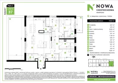 5 pokoi, mieszkanie 130,01 m², piętro 2, oferta nr F37, Nowa Częstochowa Małopolska - etap IV, Częstochowa, Częstochówka-Parkitka, ul. Małopolska 196A