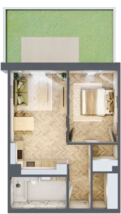 2 pokoje, mieszkanie 46,27 m², parter, oferta nr A62-I, Nowy Reden, Dąbrowa Górnicza, Reden, ul. Przemysłowa