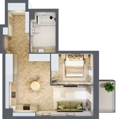 2 pokoje, mieszkanie 48,77 m², piętro 3, oferta nr M32, Nowa Częstochowa Mościckiego, Częstochowa, Częstochówka-Parkitka, ul. Mościckiego