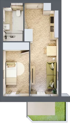 2 pokoje, mieszkanie 31,52 m², parter, oferta nr M1, Nowa Częstochowa Mościckiego, Częstochowa, Częstochówka-Parkitka, ul. Mościckiego