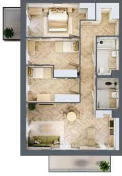 4 pokoje, mieszkanie 83,19 m², piętro 1, oferta nr M59, Nowa Częstochowa Mościckiego, Częstochowa, Częstochówka-Parkitka, ul. Mościckiego