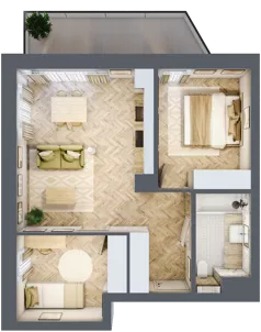 3 pokoje, mieszkanie 51,82 m², piętro 1, oferta nr 10, Nowy Sosnowiec, Sosnowiec, Zagórze, ul. Braci Mieroszewskich