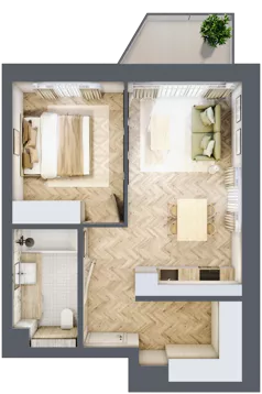 2 pokoje, mieszkanie 42,81 m², piętro 1, oferta nr 9, Nowy Sosnowiec, Sosnowiec, Zagórze, ul. Braci Mieroszewskich