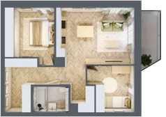 3 pokoje, mieszkanie 59,84 m², piętro 2, oferta nr 13, Nowy Sosnowiec, Sosnowiec, Zagórze, ul. Braci Mieroszewskich