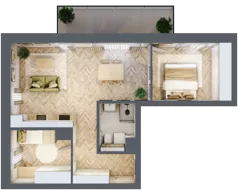 3 pokoje, mieszkanie 55,15 m², piętro 1, oferta nr 36, Nowy Sosnowiec, Sosnowiec, Zagórze, ul. Braci Mieroszewskich