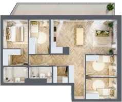 5 pokoi, mieszkanie 92,07 m², piętro 4, oferta nr 54, Nowy Sosnowiec, Sosnowiec, Zagórze, ul. Braci Mieroszewskich