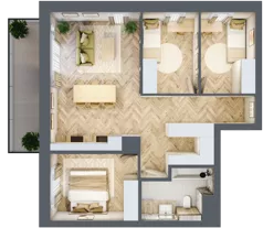 4 pokoje, mieszkanie 68,11 m², piętro 1, oferta nr 35, Nowy Sosnowiec, Sosnowiec, Zagórze, ul. Braci Mieroszewskich