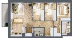 4 pokoje, mieszkanie 81,71 m², piętro 1, oferta nr 33, Nowy Sosnowiec, Sosnowiec, Zagórze, ul. Braci Mieroszewskich