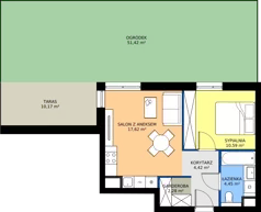 2 pokoje, mieszkanie 39,36 m², parter, oferta nr A1, Nowy Reden II, Dąbrowa Górnicza, Reden, ul. Przemysłowa