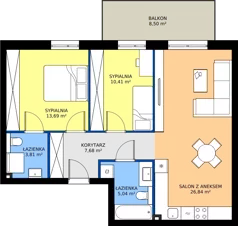 3 pokoje, mieszkanie 67,47 m², piętro 1, oferta nr A11, Nowy Reden II, Dąbrowa Górnicza, Reden, ul. Przemysłowa