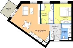 3 pokoje, mieszkanie 54,51 m², piętro 3, oferta nr A40, Nowy Reden II, Dąbrowa Górnicza, Reden, ul. Przemysłowa