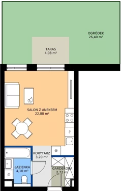 1 pokój, mieszkanie 32,45 m², piętro 1, oferta nr B15, Nowy Reden II, Dąbrowa Górnicza, Reden, ul. Przemysłowa