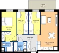 4 pokoje, mieszkanie 73,04 m², piętro 2, oferta nr A28, Nowy Reden II, Dąbrowa Górnicza, Reden, ul. Przemysłowa