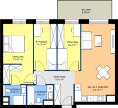 4 pokoje, mieszkanie 72,90 m², piętro 1, oferta nr A17, Nowy Reden II, Dąbrowa Górnicza, Reden, ul. Przemysłowa