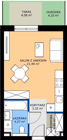 1 pokój, mieszkanie 31,47 m², piętro 1, oferta nr B17, Nowy Reden II, Dąbrowa Górnicza, Reden, ul. Przemysłowa