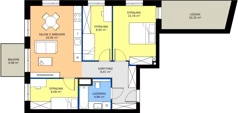 4 pokoje, mieszkanie 65,57 m², piętro 6, oferta nr B57, Nowy Reden II, Dąbrowa Górnicza, Reden, ul. Przemysłowa