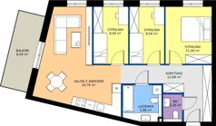 4 pokoje, mieszkanie 76,12 m², piętro 2, oferta nr B27, Nowy Reden II, Dąbrowa Górnicza, Reden, ul. Przemysłowa