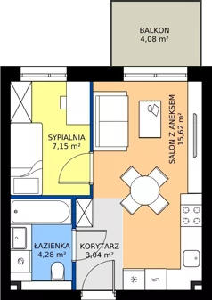 2 pokoje, mieszkanie 30,09 m², piętro 1, oferta nr B21, Nowy Reden II, Dąbrowa Górnicza, Reden, ul. Przemysłowa
