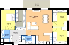 4 pokoje, mieszkanie 105,86 m², piętro 6, oferta nr B56, Nowy Reden II, Dąbrowa Górnicza, Reden, ul. Przemysłowa
