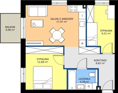 3 pokoje, mieszkanie 54,17 m², piętro 3, oferta nr B36, Nowy Reden II, Dąbrowa Górnicza, Reden, ul. Przemysłowa