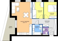 3 pokoje, mieszkanie 70,18 m², piętro 5, oferta nr B52, Nowy Reden II, Dąbrowa Górnicza, Reden, ul. Przemysłowa