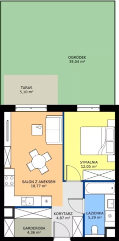 2 pokoje, mieszkanie 45,10 m², piętro 1, oferta nr F14, Nowa Częstochowa Małopolska - etap IV, Częstochowa, Częstochówka-Parkitka, ul. Małopolska 196A