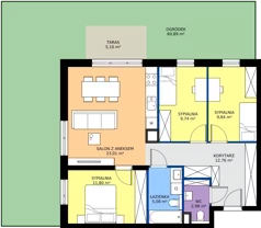 4 pokoje, mieszkanie 75,02 m², piętro 1, oferta nr F16, Nowa Częstochowa Małopolska - etap IV, Częstochowa, Częstochówka-Parkitka, ul. Małopolska 196A
