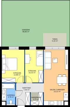 3 pokoje, mieszkanie 61,25 m², piętro 1, oferta nr F15, Nowa Częstochowa Małopolska - etap IV, Częstochowa, Częstochówka-Parkitka, ul. Małopolska 196A