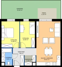 3 pokoje, mieszkanie 67,94 m², piętro 3, oferta nr F49, Nowa Częstochowa Małopolska - etap IV, Częstochowa, Częstochówka-Parkitka, ul. Małopolska 196A