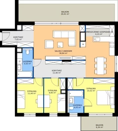 4 pokoje, mieszkanie 105,09 m², piętro 3, oferta nr F50, Nowa Częstochowa Małopolska - etap IV, Częstochowa, Częstochówka-Parkitka, ul. Małopolska 196A