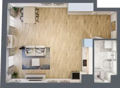 1 pokój, apartament 42,25 m², piętro 1, oferta nr A-42, Cieszyńska 9, Kraków, Stare Miasto, Łobzów, ul. Cieszyńska 9
