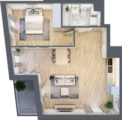2 pokoje, apartament 50,21 m², piętro 1, oferta nr A-47, Cieszyńska 9, Kraków, Stare Miasto, Łobzów, ul. Cieszyńska 9