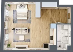 1 pokój, mieszkanie 42,24 m², piętro 2, oferta nr A-49, Cieszyńska 9, Kraków, Stare Miasto, Łobzów, ul. Cieszyńska 9
