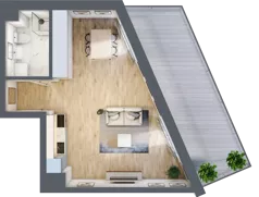 1 pokój, mieszkanie 38,71 m², parter, oferta nr B-3, Cieszyńska 9, Kraków, Stare Miasto, Łobzów, ul. Cieszyńska 9