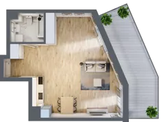 1 pokój, apartament 47,36 m², parter, oferta nr B-4, Cieszyńska 9, Kraków, Stare Miasto, Łobzów, ul. Cieszyńska 9