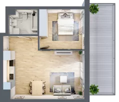 2 pokoje, mieszkanie 46,20 m², parter, oferta nr B-6, Cieszyńska 9, Kraków, Stare Miasto, Łobzów, ul. Cieszyńska 9