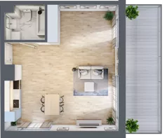 1 pokój, apartament 47,60 m², parter, oferta nr B-7, Cieszyńska 9, Kraków, Stare Miasto, Łobzów, ul. Cieszyńska 9