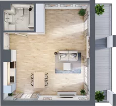 1 pokój, mieszkanie 47,72 m², piętro 1, oferta nr B-17, Cieszyńska 9, Kraków, Stare Miasto, Łobzów, ul. Cieszyńska 9