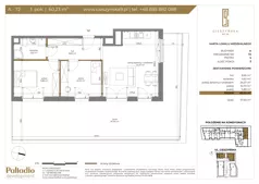 3 pokoje, apartament 60,23 m², piętro 5, oferta nr A-72, Cieszyńska 9, Kraków, Stare Miasto, Łobzów, ul. Cieszyńska 9