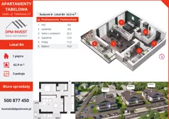 3 pokoje, mieszkanie 62,90 m², piętro 1, oferta nr B4, Apartamenty Tabelowa - Budynek B, Łódź, Górna, ul. Tabelowa 27