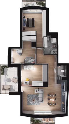 4 pokoje, mieszkanie 75,40 m², piętro 3, oferta nr A14, Apartamenty Tabelowa, Łódź, Górna, ul. Tabelowa 27