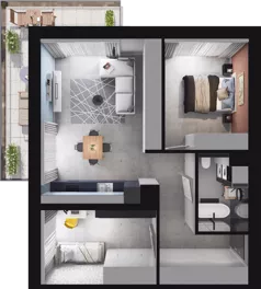 3 pokoje, mieszkanie 62,90 m², piętro 1, oferta nr A4, Apartamenty Tabelowa, Łódź, Górna, ul. Tabelowa 27
