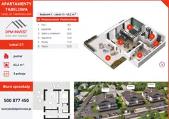 3 pokoje, mieszkanie 63,20 m², parter, oferta nr C1, Apartamenty Tabelowa - Budynek C, Łódź, Górna, ul. Tabelowa 27