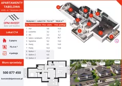 4 pokoje, mieszkanie 75,40 m², piętro 3, oferta nr C14, Apartamenty Tabelowa - Budynek C, Łódź, Górna, ul. Tabelowa 27