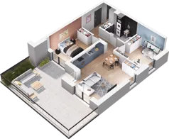 3 pokoje, mieszkanie 63,60 m², parter, oferta nr A2, Apartamenty Tabelowa, Łódź, Górna, ul. Tabelowa 27