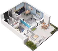 2 pokoje, mieszkanie 45,90 m², parter, oferta nr A3, Apartamenty Tabelowa, Łódź, Górna, ul. Tabelowa 27